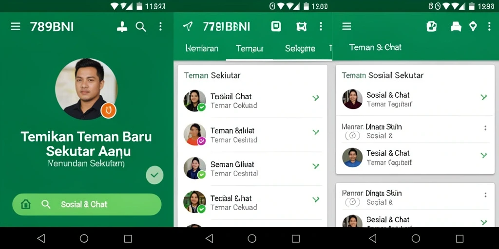 Tampilan antarmuka aplikasi 789BNI untuk menemukan teman baru.