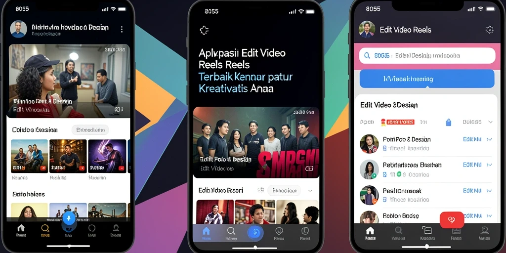 Tampilan antarmuka aplikasi 8055 untuk Edit Video Reels yang intuitif.