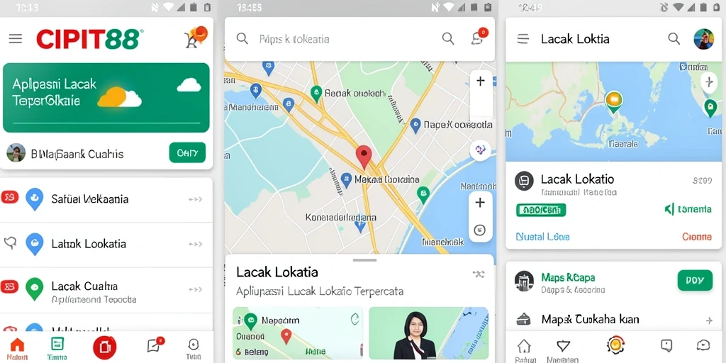 Antarmuka aplikasi Lacak Lokasi yang intuitif dan informatif.