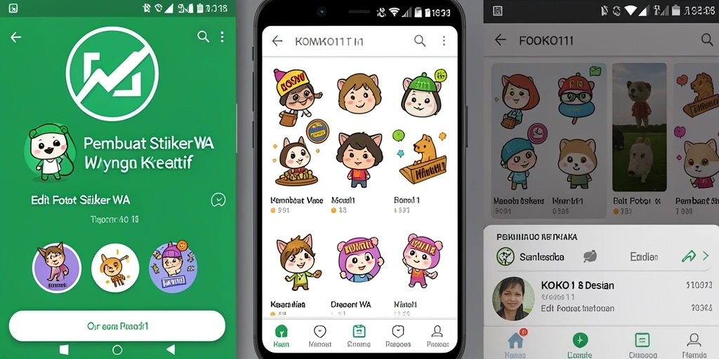 Tampilan antarmuka KOKO11 saat membuat stiker pribadi.