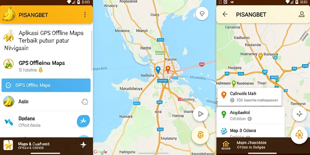 Antarmuka PISANGBET yang menampilkan peta GPS Offline yang jelas.