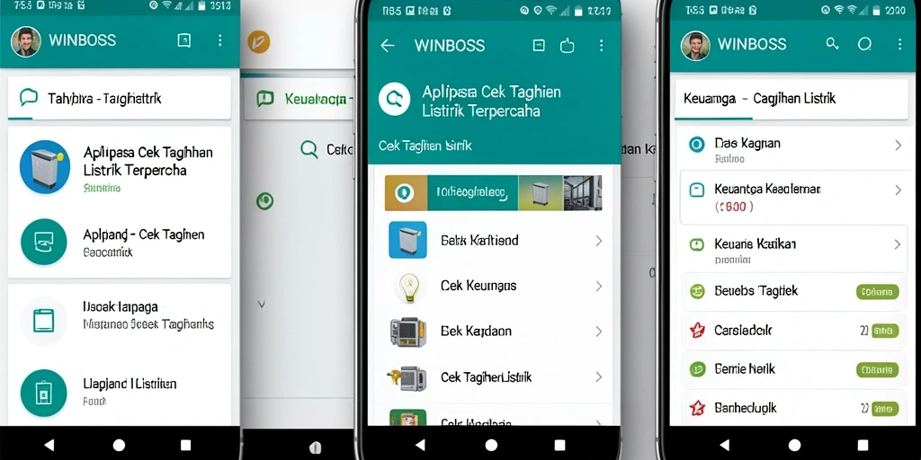 Tampilan antarmuka WINBOSS untuk cek tagihan listrik.