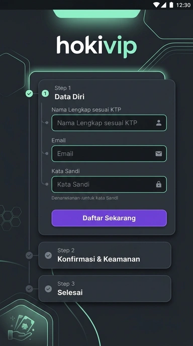 Tampilan halaman daftar hokivip
